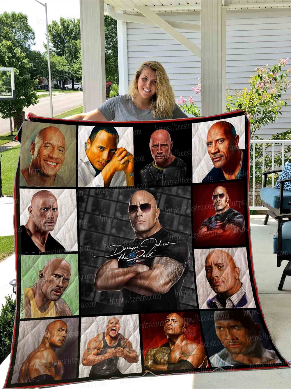 Dwayne Johnson Quilt Blanket 01