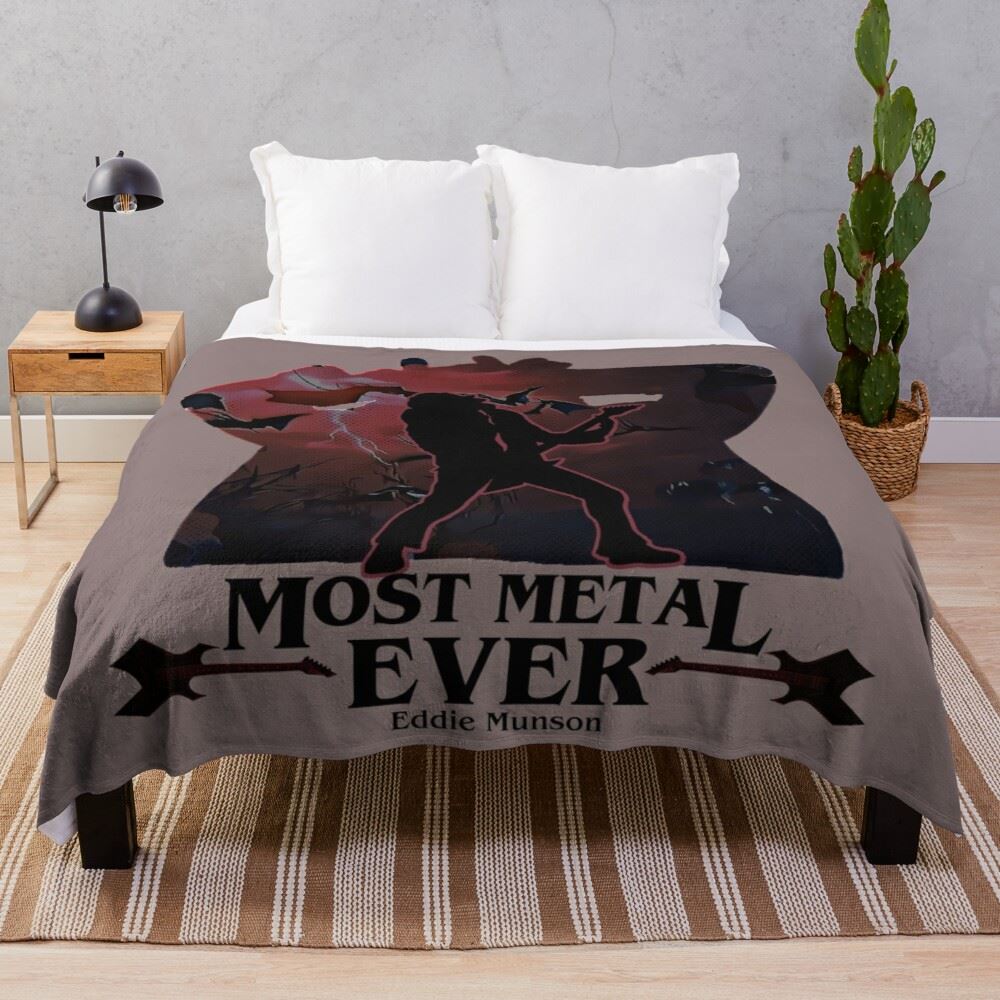 Eddie Munson Most Metal Ever Blanket