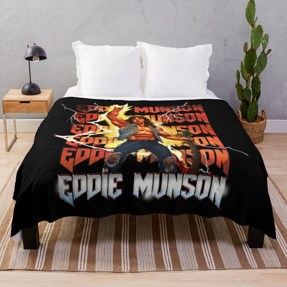 Eddie Munson Throw Blankets