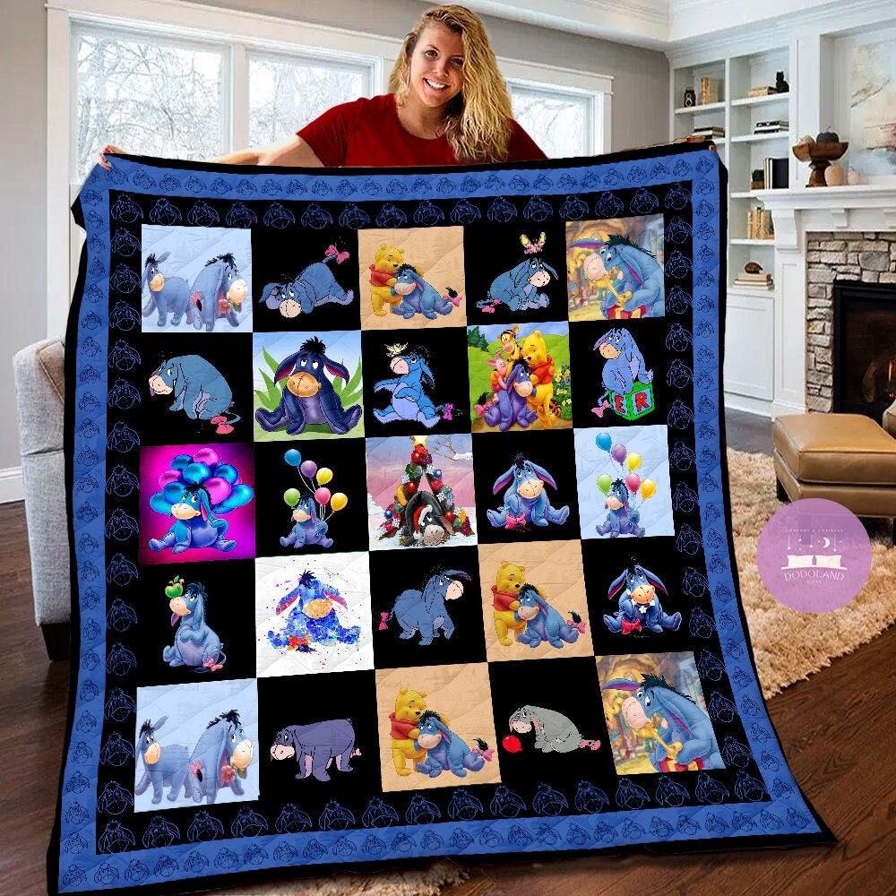 Eeyore Quilt Winnie The Pooh Eeyore Fleece Blanket Winnie Pooh Eeyore Birthday Theme Party Eeyore Christmas Gifts For Kids Ekthw