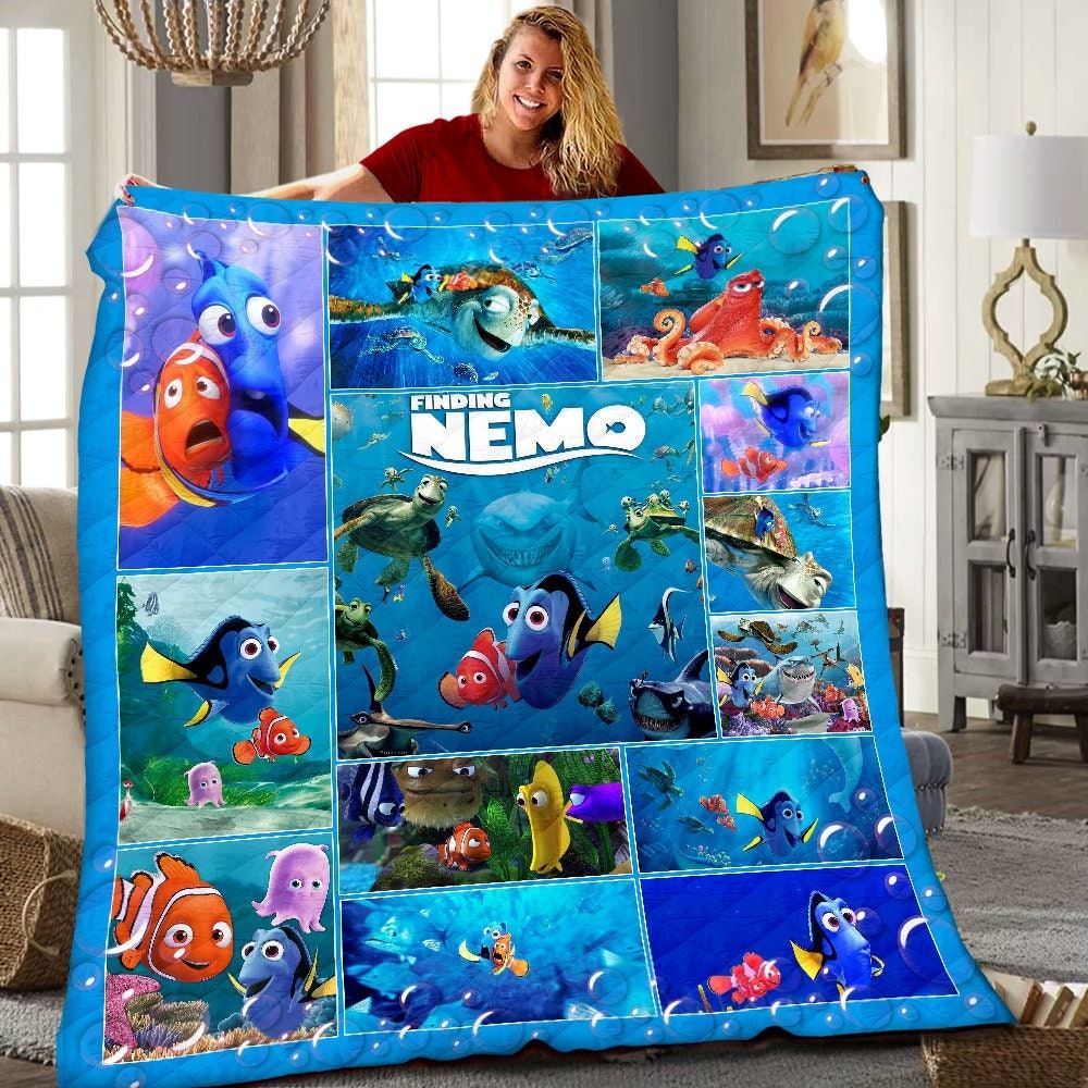 Finding Nemo Quilt Finding Nemo Fleece Blanket Nemo Dory Birthday Gifts Nemo Birthday Gifts For Kids