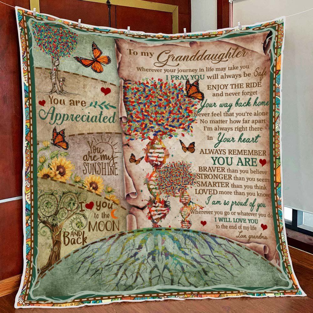 For Granddaughter From Grandma Love You To The End Of My Life Quilt Blanket Thn3601q