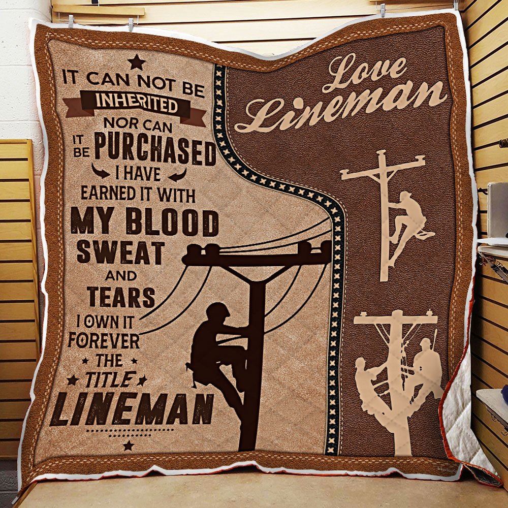 Forever The Title Lineman Quilt Blanket