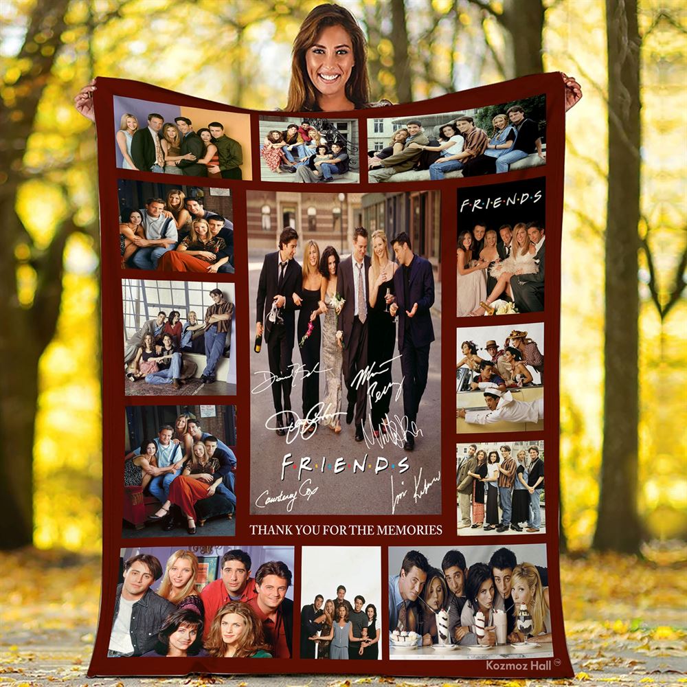 Friends Blanket Tv Show Signature Actors Thank You-trungten-df40h