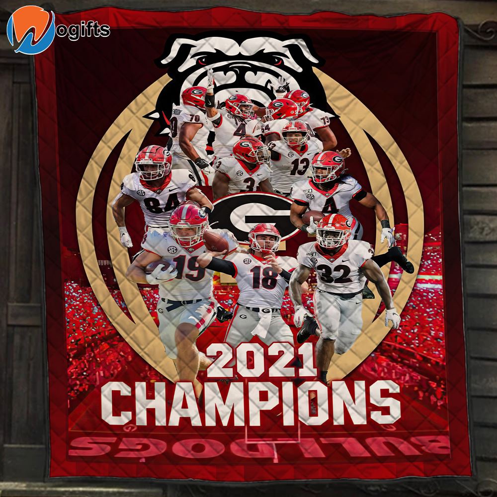 Georgia Bulldogs National Champions 2021 Blanket Gift For Fan