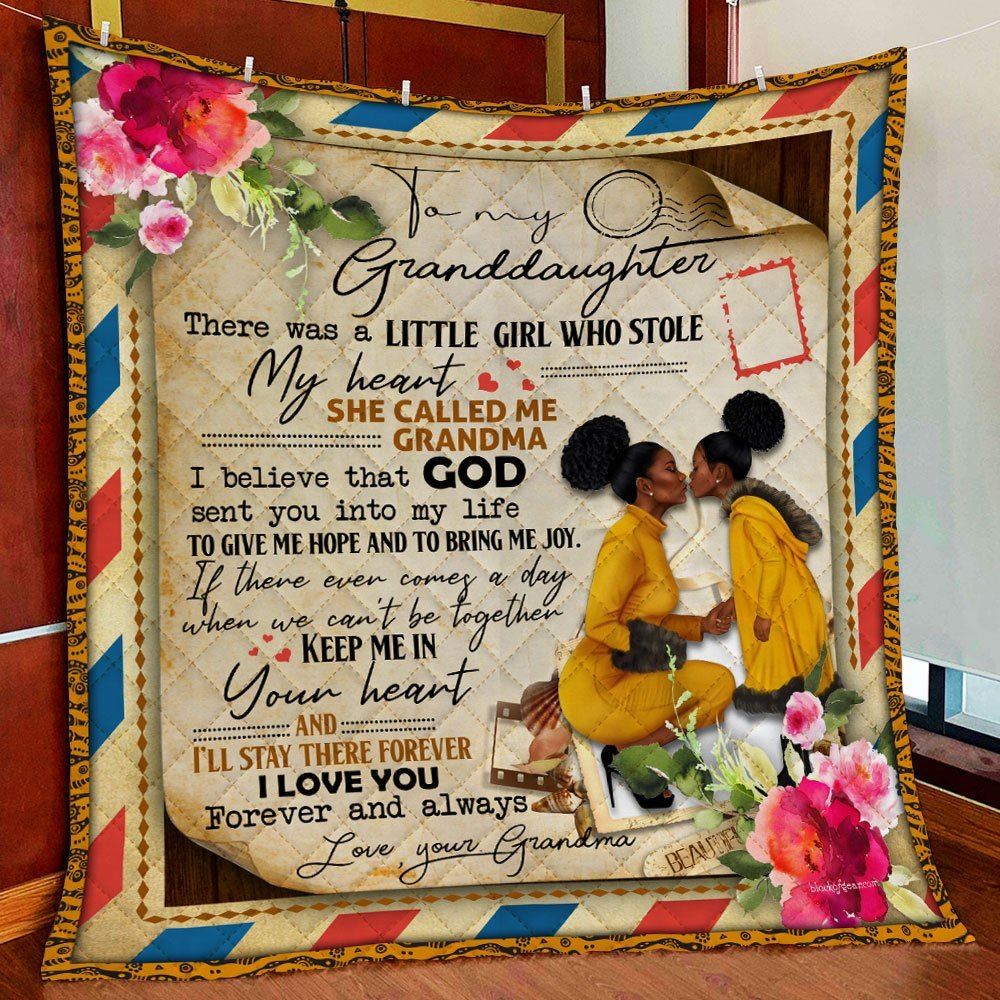 Grandma To Granddaughter Black Woman Quilt Blanket