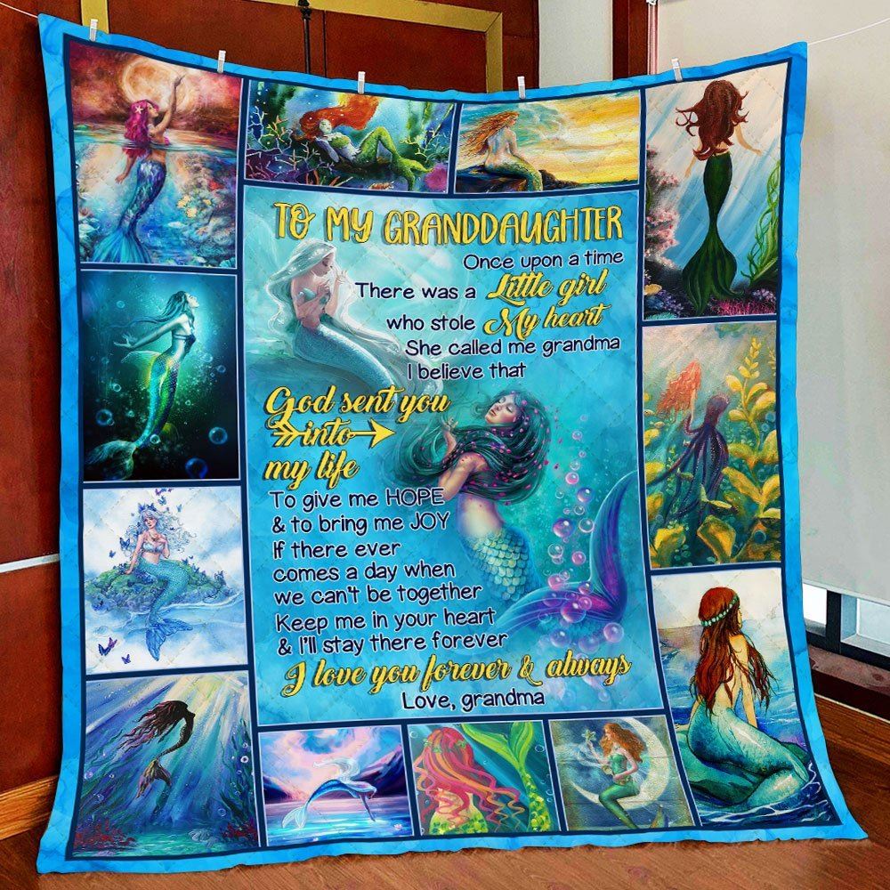 Grandma To Granddaughter Mermaid Quilt Blanket