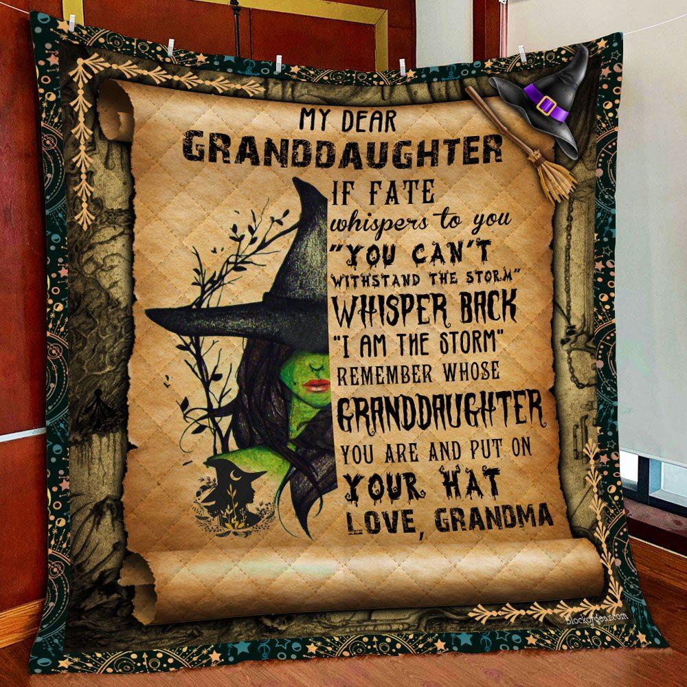 Grandma To Granddaughter Witch Girl Quilt Blanket