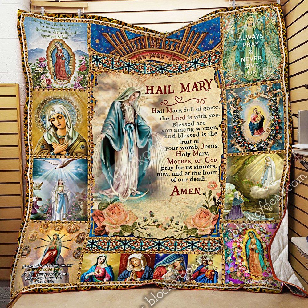 Hail Mary Prayer Quilt Blanket