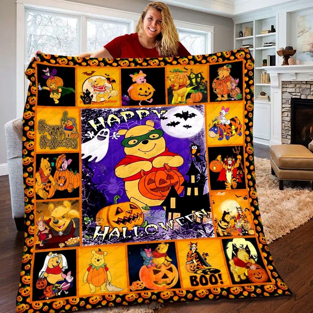 Halloween Disney Winnie Pooh Quilt Halloween Disney Winnie Pooh Stitch Fleece Blanket Disney Winnie Pooh Themed Party Halloween Gifts