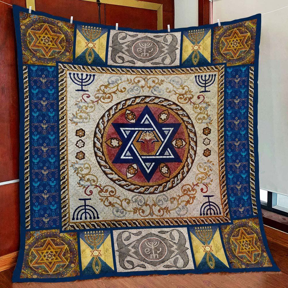 Happy Hanukkah Quilt Blanket