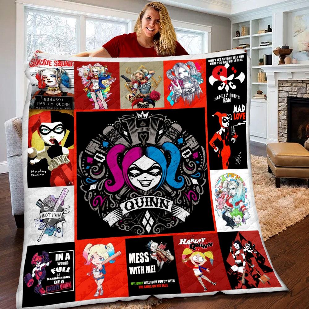 Harley Quinn Quilt Harley Quinn Fleece Blanket Harley Quinn Movie Series Gifts Harley Quinn Movie Series Christmas Gifts