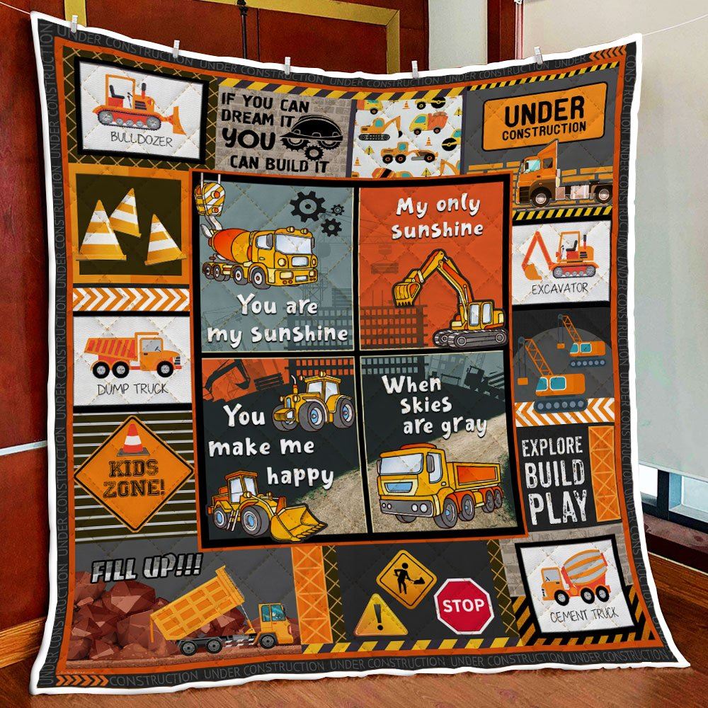 Heavy Equipment You Are My Sunshine Quilt Blanket