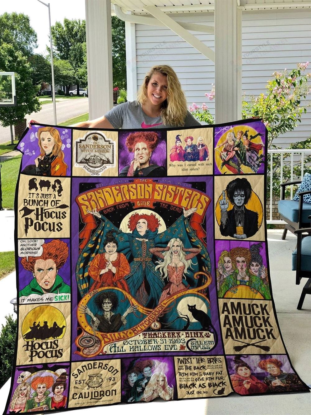 Hocus Pocus Fleece Blanket Sanderson Sisters Fleece Blanket Halloween Throw Blanket For Bed Couch Sofa Christmas Gifts