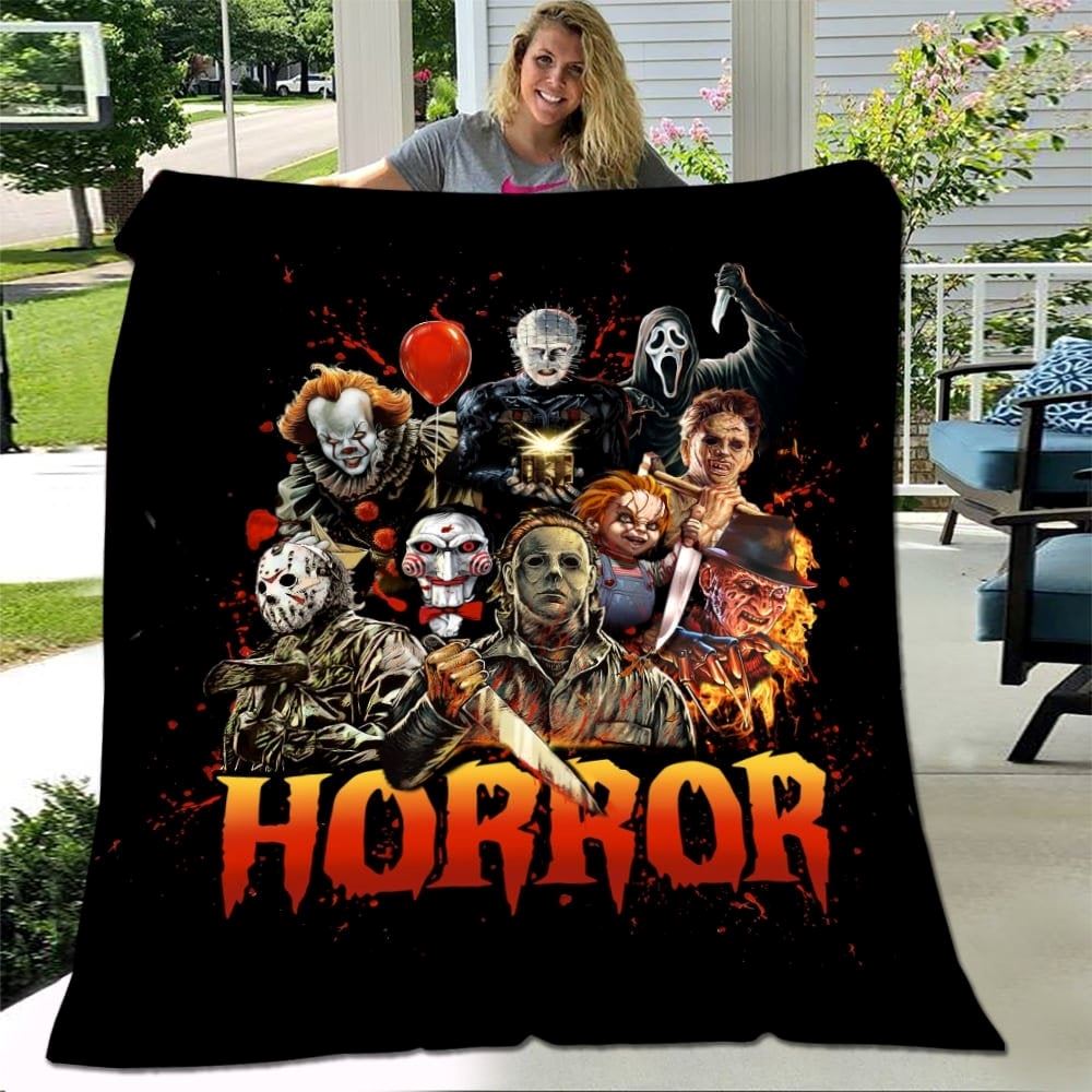 Horror Movie Halloween Characters Fleece Blanket