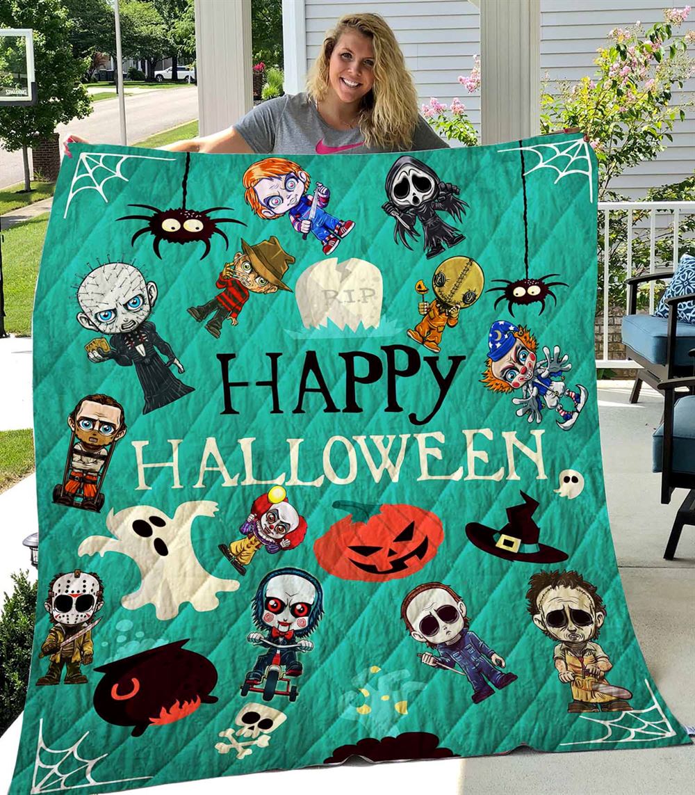 Horror Movies Happy Halloween Quilt-0489