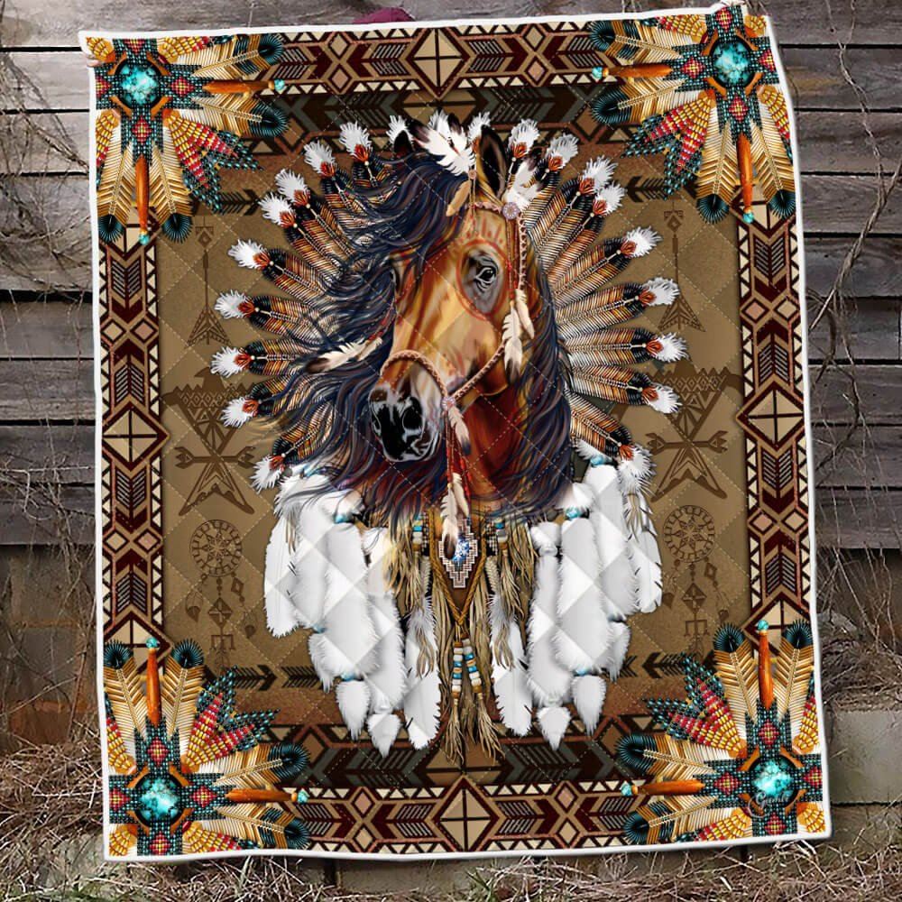 Horse Native American Quilt Blanket Thb3469q Queen 80″x90″