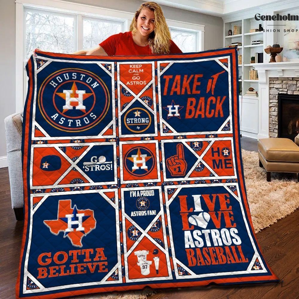 Houston Astros Mlb Baseball Sports Lover Quilt Blanket