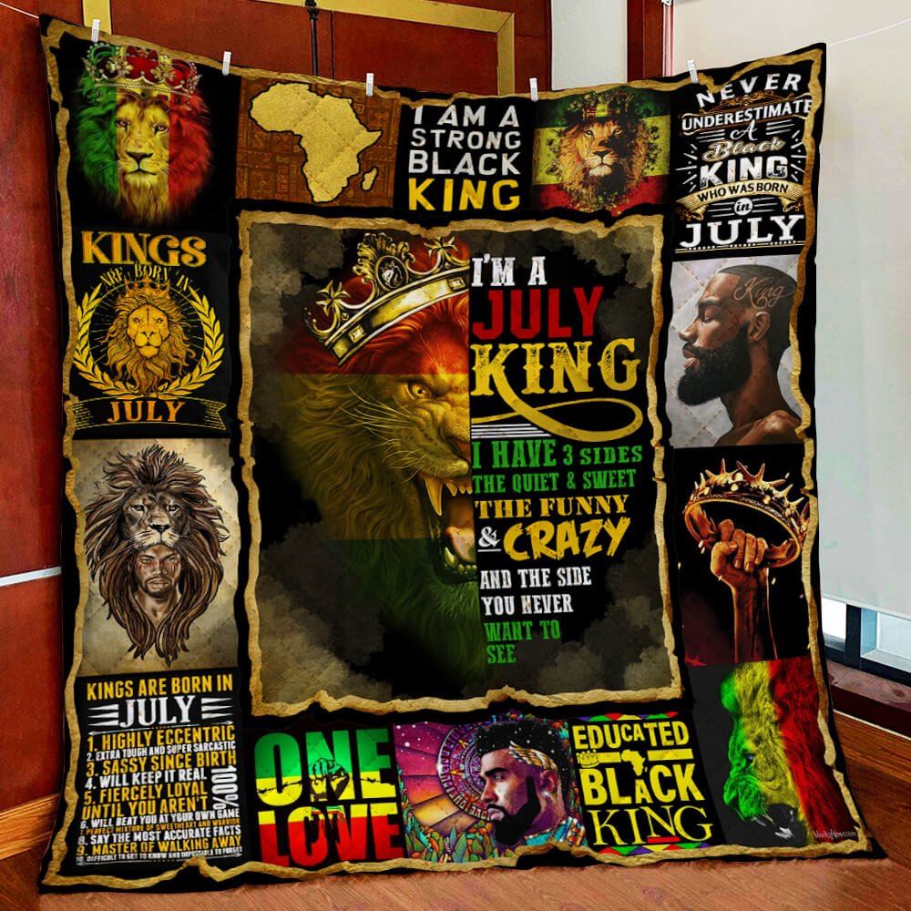 I Am A July King Black King African Quilt Blanket