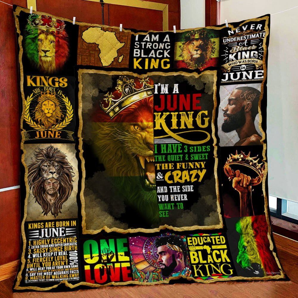 I Am A June King Black King African Quilt Blanket