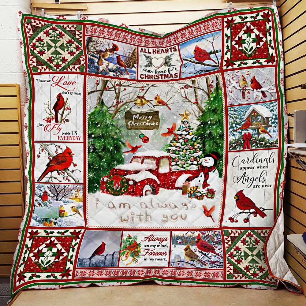 I Am Always With You Christmas Cardinal Quilt Blanket