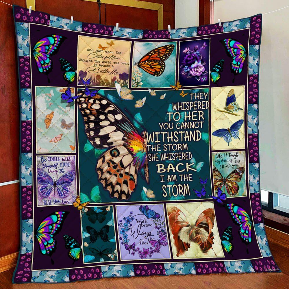 I Am The Storm Butterfly Quilt Blanket