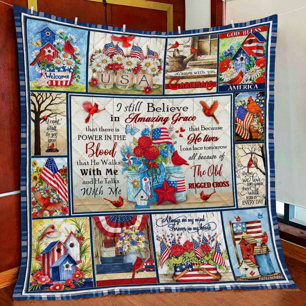 I Still Believe In Amazing Grace Cardinal Quilt Blanket--urzd6