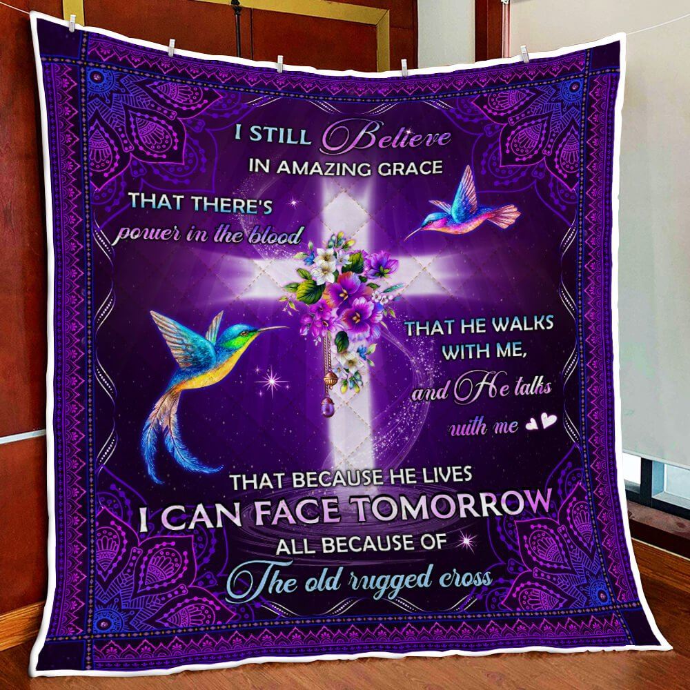 I Still Believe In Amazing Grace Hummingbird Quilt Blanket