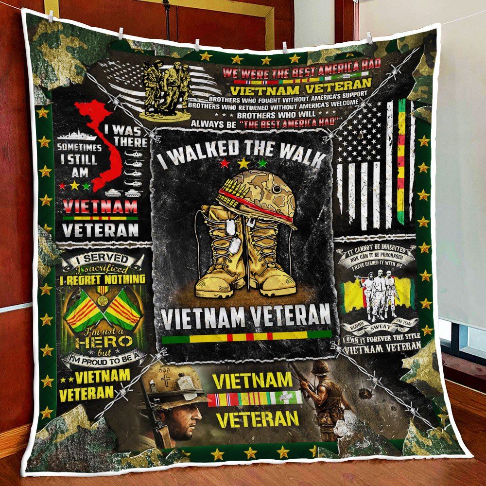 I Walked The Walk Vietnam Veteran Quilt Blanket