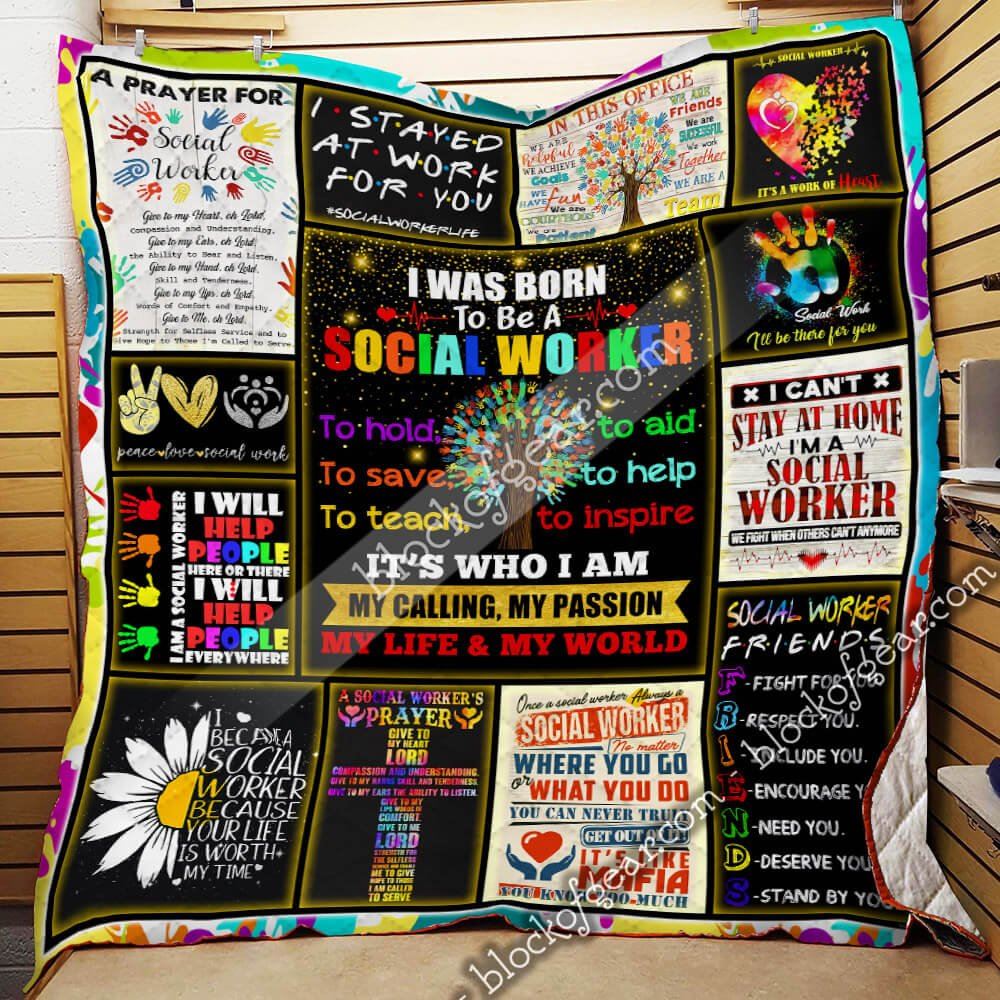 I Was Born To Be A Social Worker Quilt Blanket Thb1883