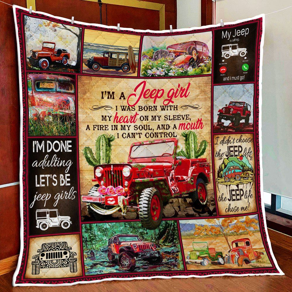 Im A Jeep Girl Quilt Blanket