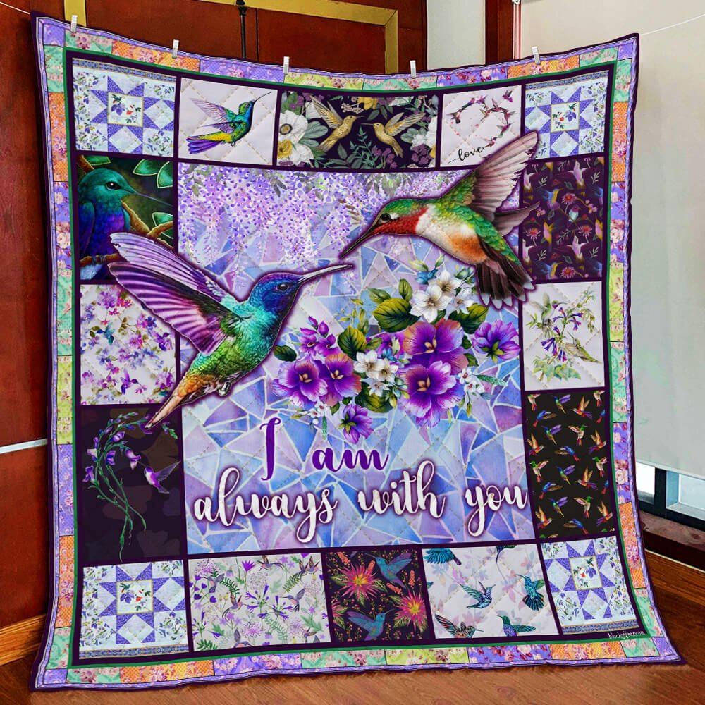 Im Always With You Hummingbird Quilt Blanket