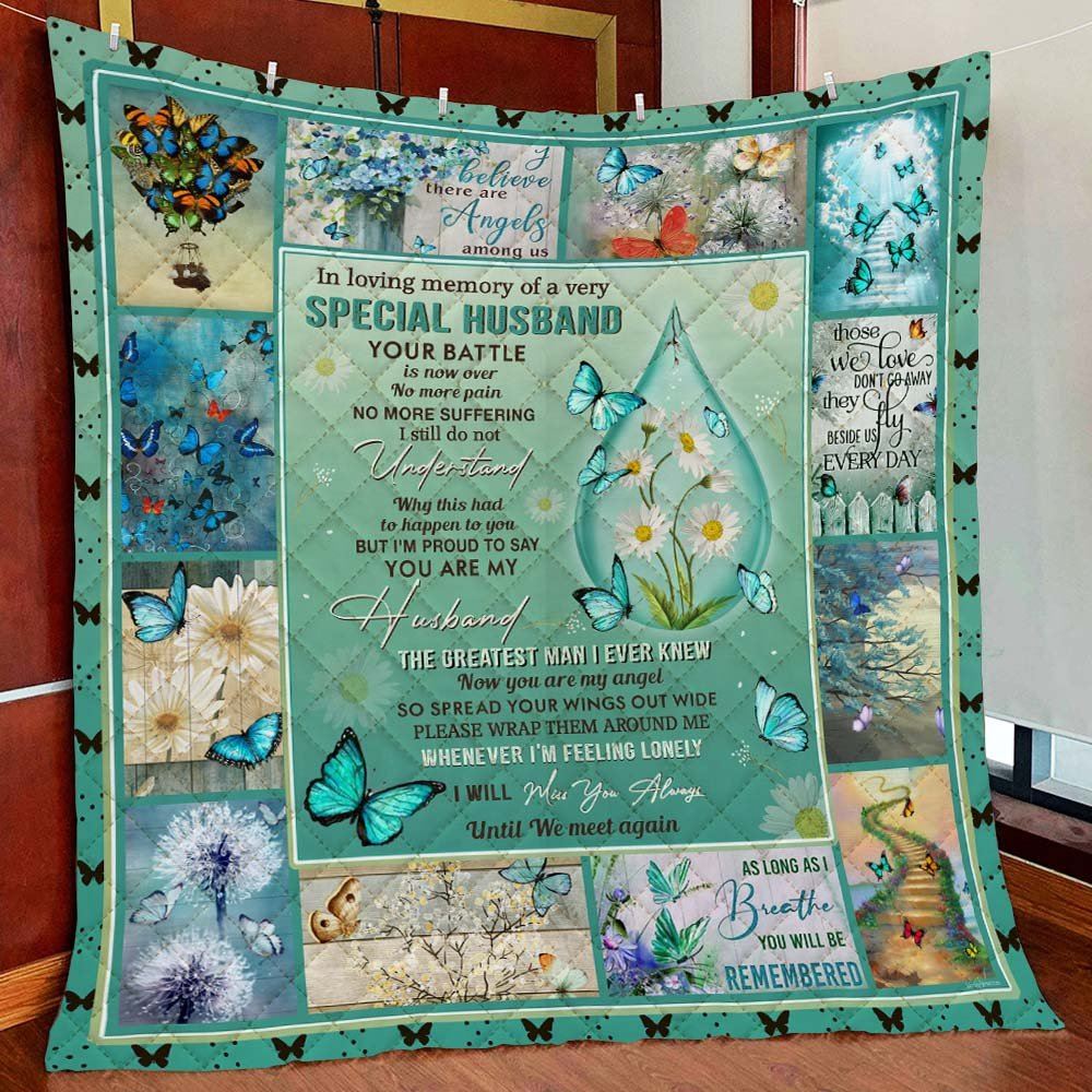 In Loving Memory Of A Very Special Husband Quilt Blanket--n2xue