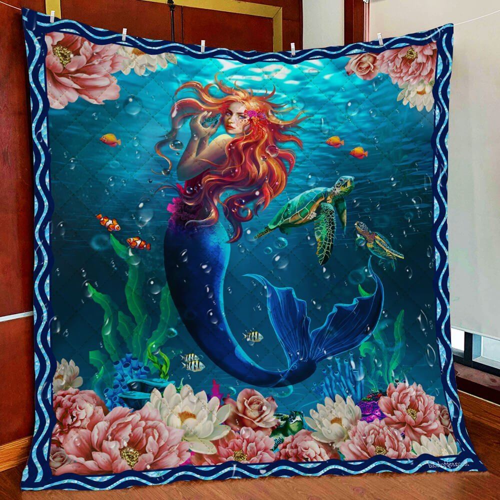 Into The Ocean Mermaid Quilt Blanket