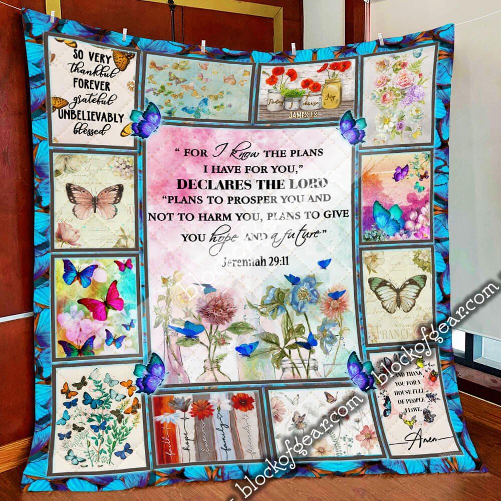 Jeremiah 2911 Butterfly Quilt Blanket Slb58