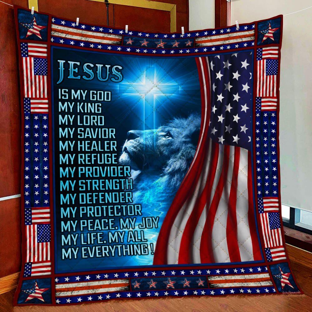 Jesus Is My God Lion Christian Quilt Blanket