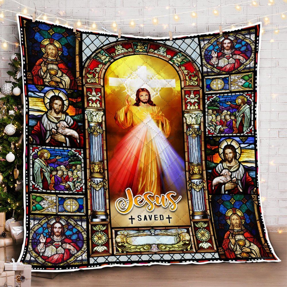 Jesus Of Divine Mercy Quilt Blanket