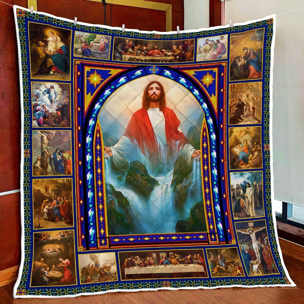 Jesus River Of Life Christian Quilt Blanket