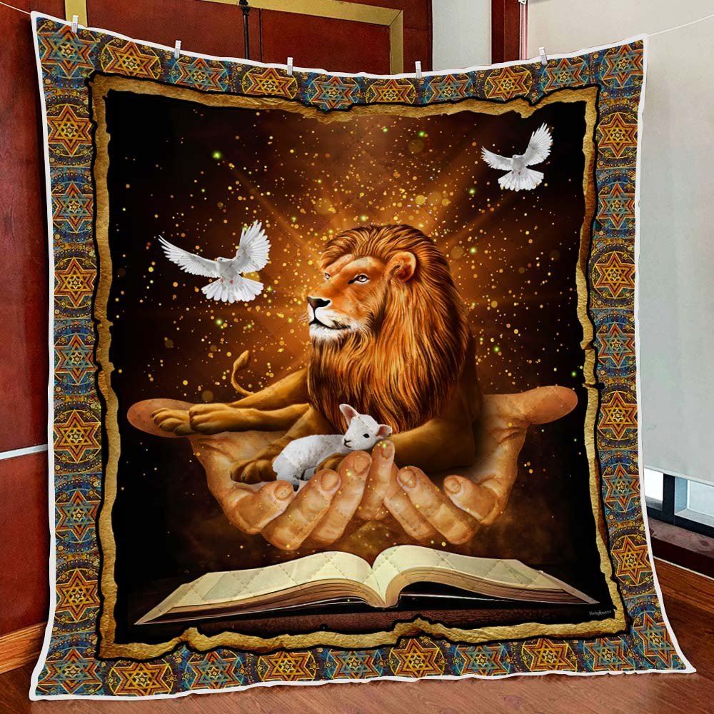 Jesus The Lamb And The Lion Quilt Blanket