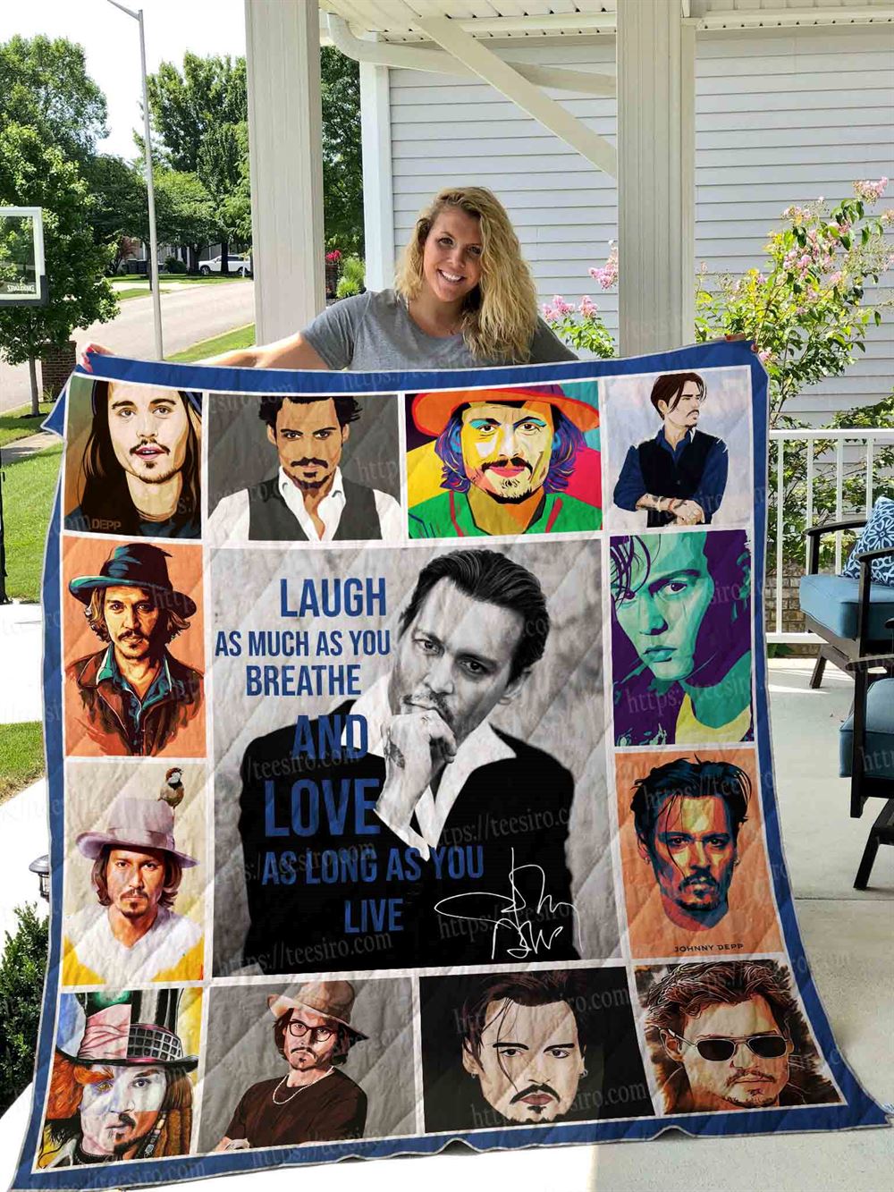 Johnny Depp Illus Quilt Blanket 01