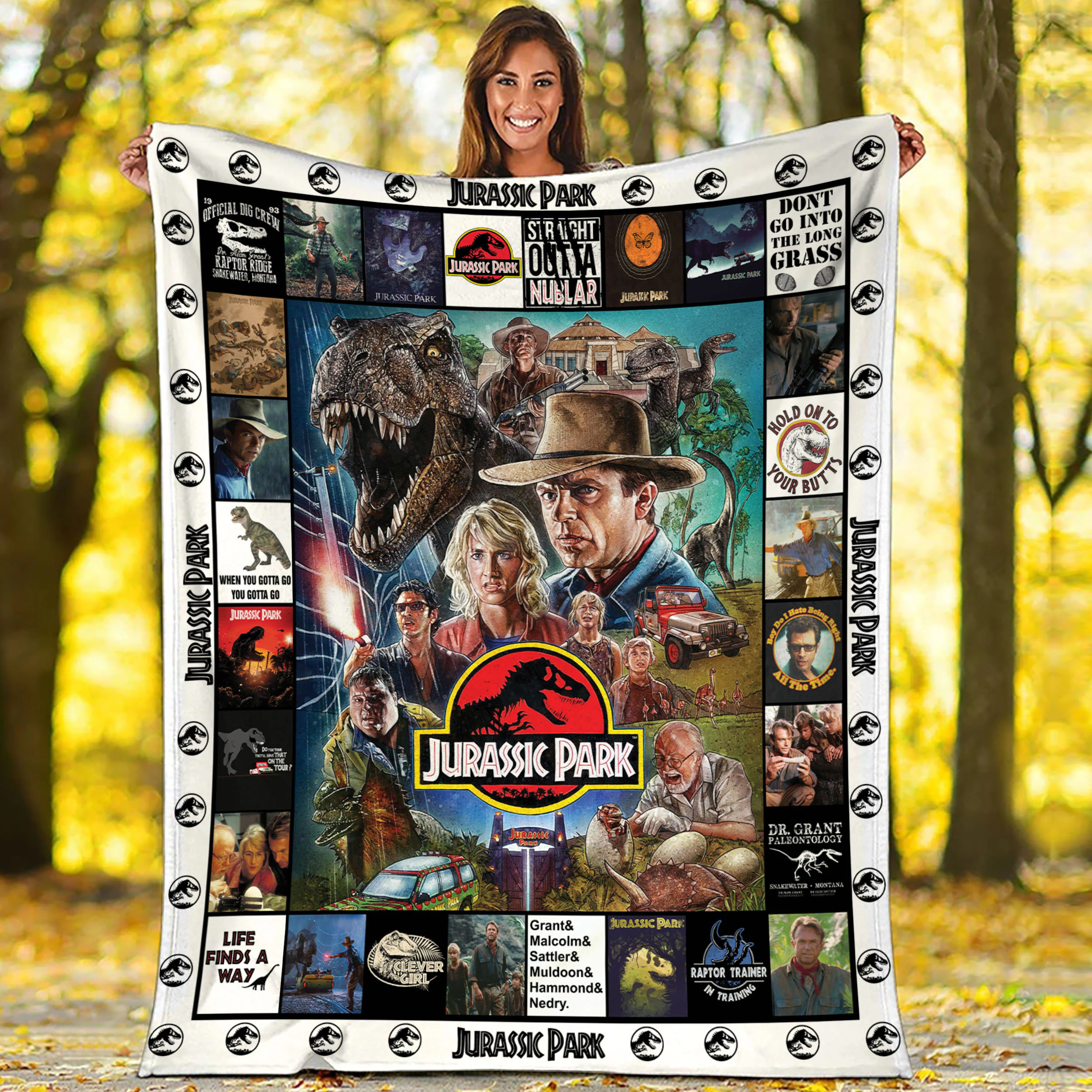 Jurassic Park Fleece Blanket Jurassic Park Throw Blanket For Bed Couch Sofa Christmas Gifts