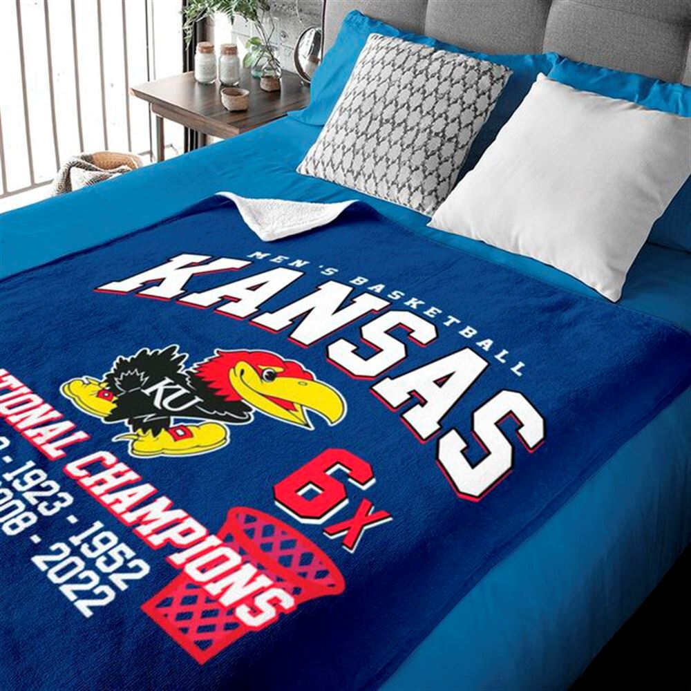 Kansas Jayhawks Champion Ncaa 6 Times Blanket