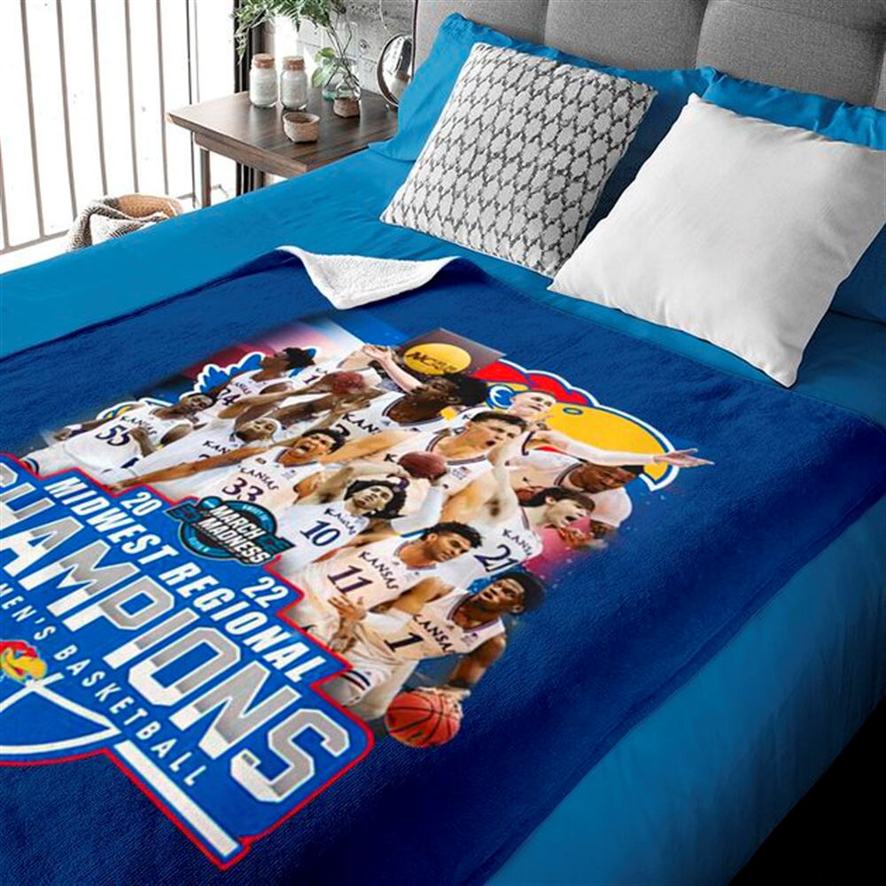 Kansas Jayhawks Champions 2022 March Madness Blanket