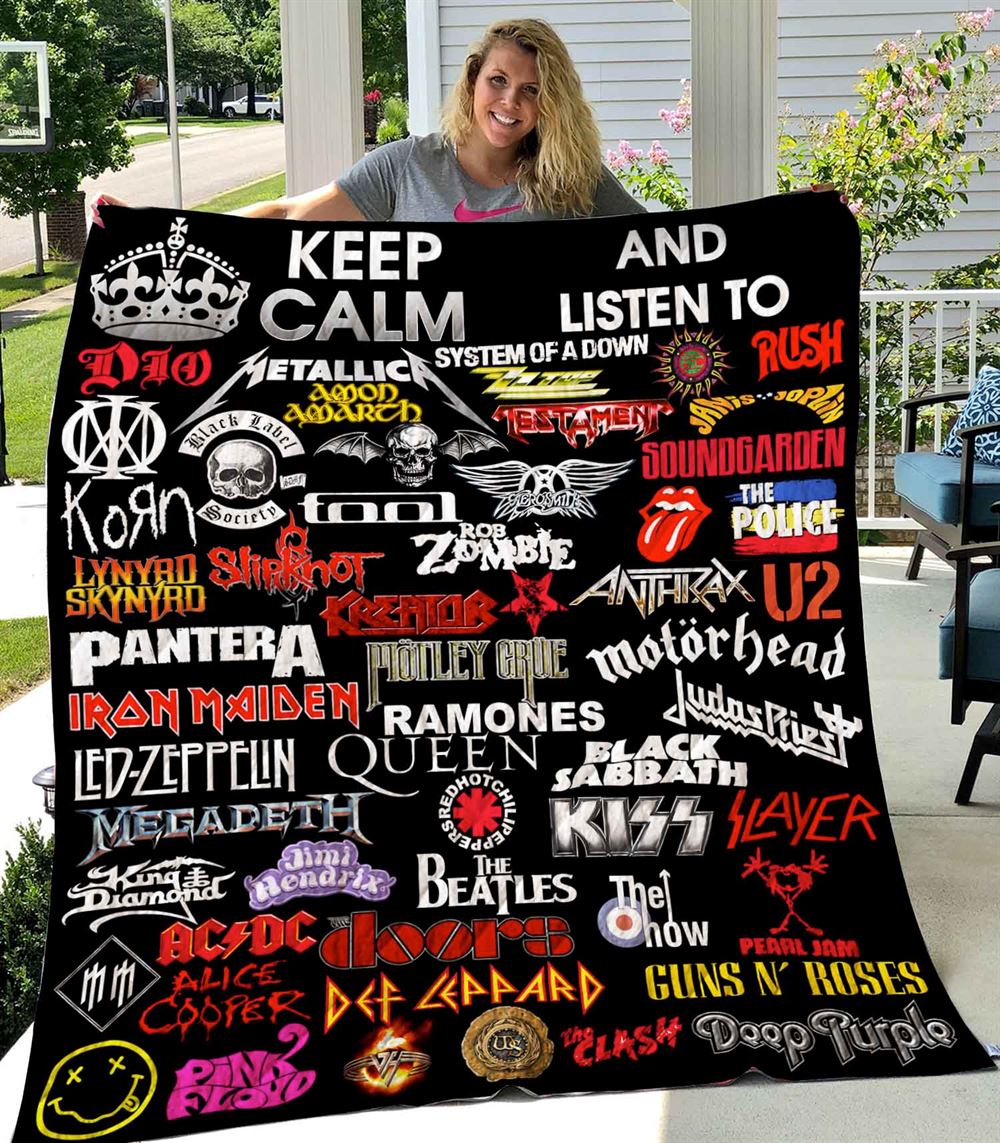 Keep Calm And Listen To Rock Quilt-0489