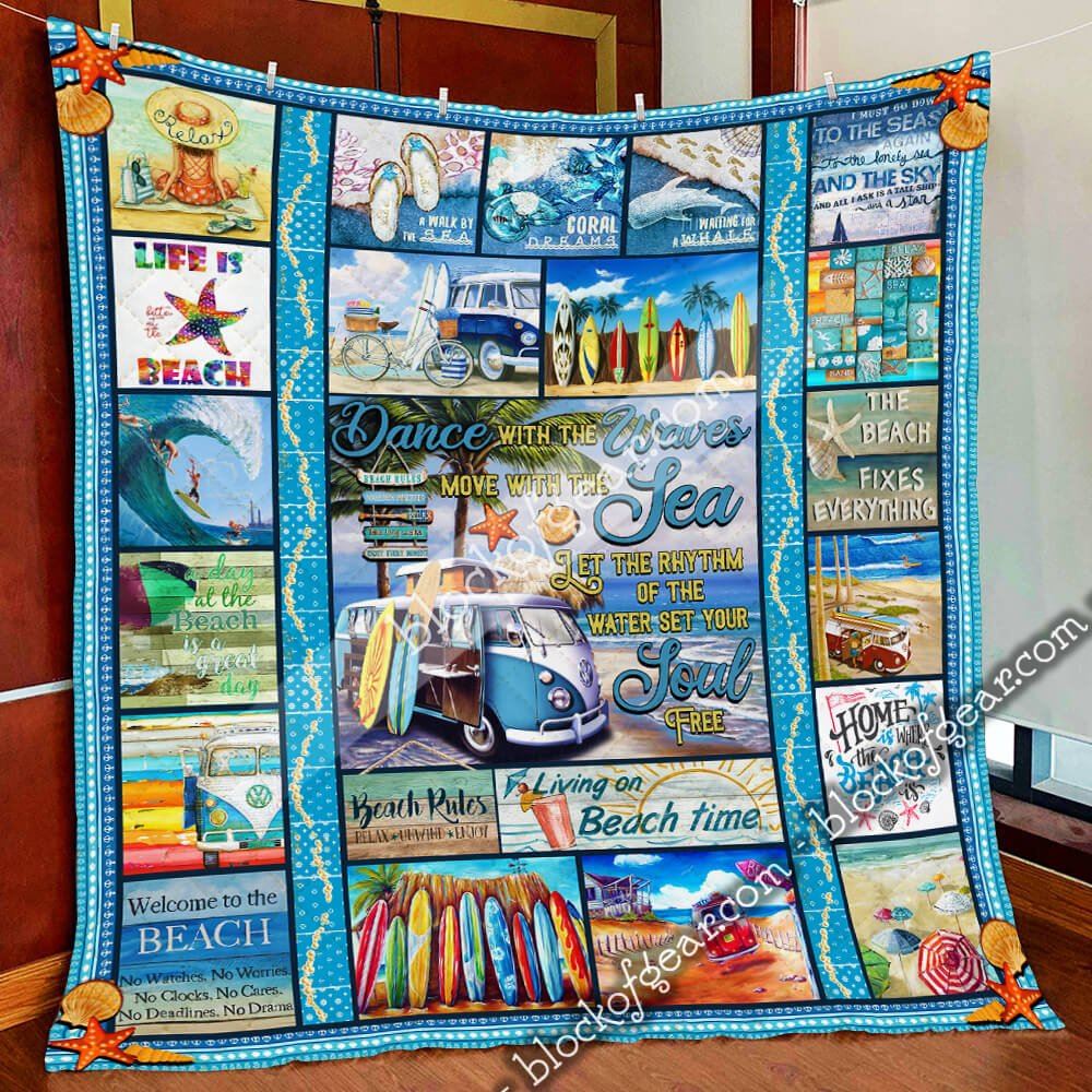 Let The Rhythm Of The Water Set Your Soul Free Beach Quilt Blanket Shb77