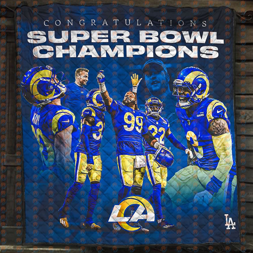 Los Angeles Rams Super Bowl Lvi 2022 Champions Blanket