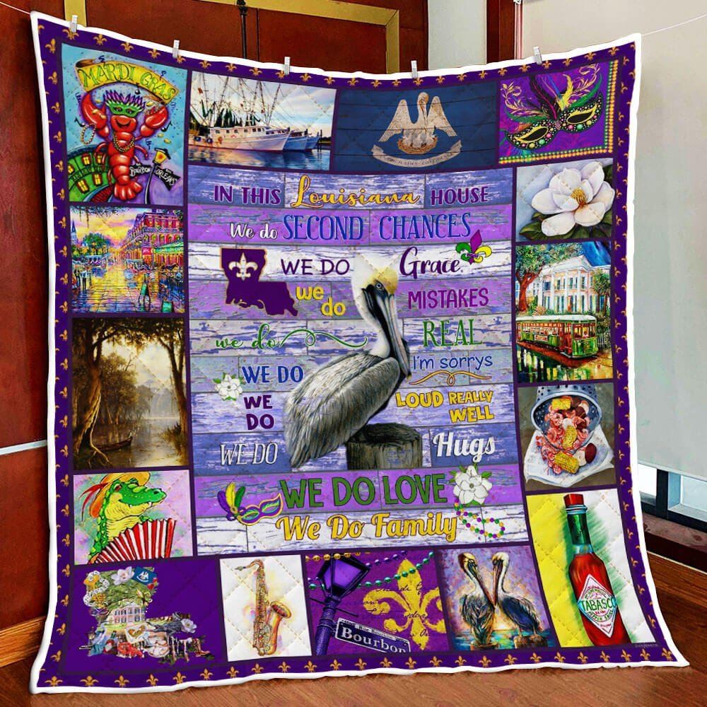 Louisiana House Quilt Blanket