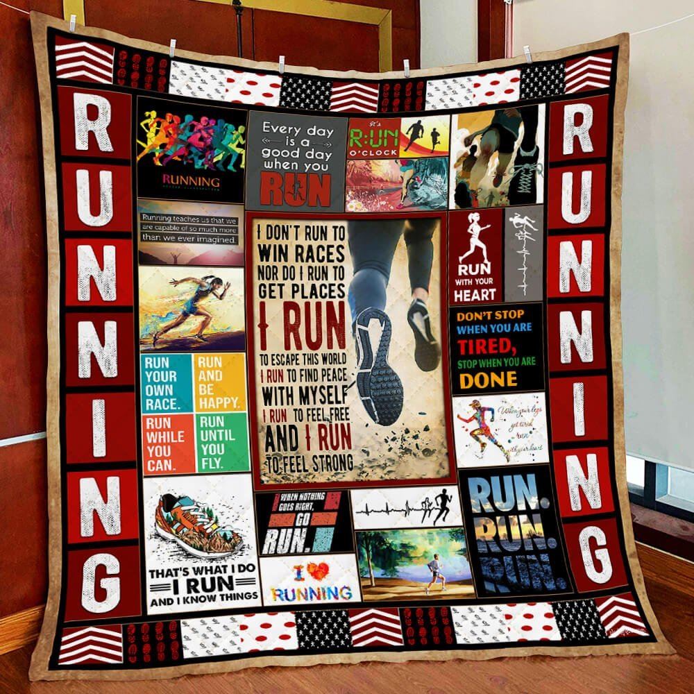 Love Running Quilt Blanket