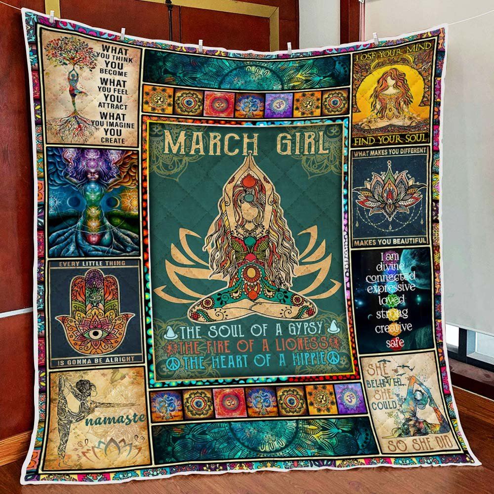 March Girl The Soul Of A Gypsy Yoga Quilt Blanket