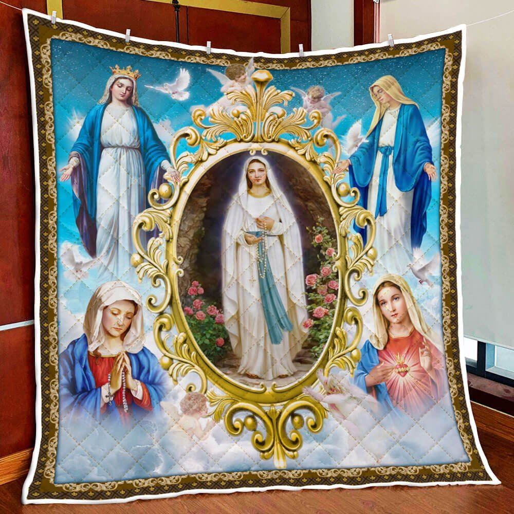 Mary Mother Of Jesus The Blessed Virgin Mary Quilt Blanket Thb3812q